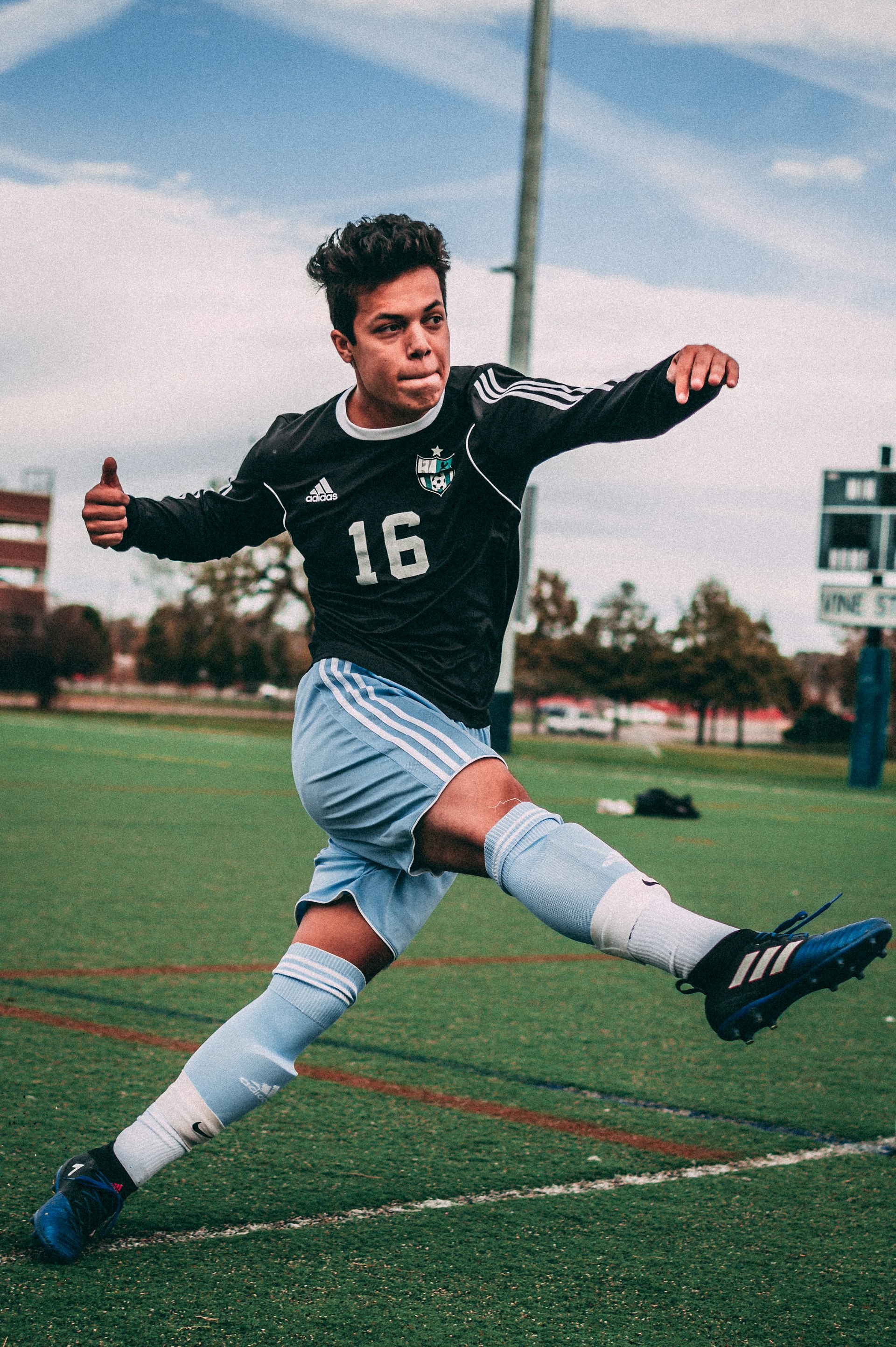 Striking through on turf